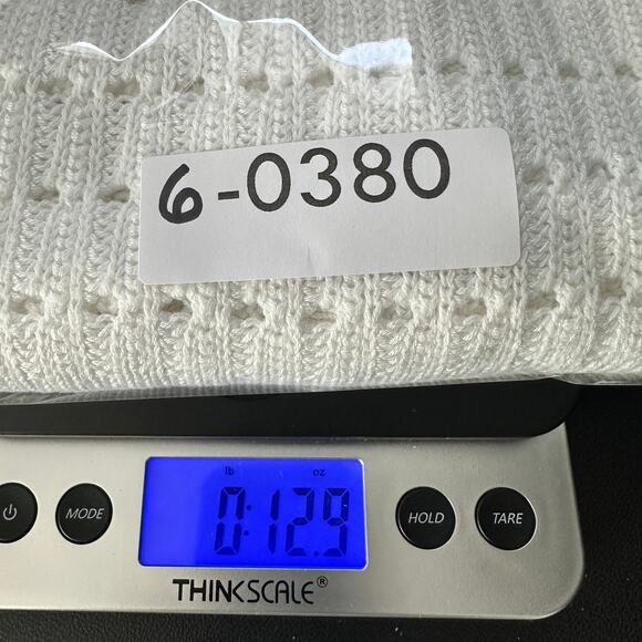 Cardigan Sweater White Medium Cotton Blend Open Crochet Kimono Boho Cottagecore - Picture 9 of 9